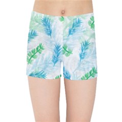 Pattern Feather Fir Colorful Color Kids  Sports Shorts by Pakrebo