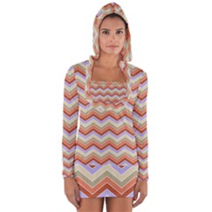 Background Chevron Pattern Design Long Sleeve Hooded T-shirt by Pakrebo