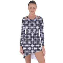 Pattern Vector Halftone Wallpaper Asymmetric Cut-out Shift Dress by Pakrebo