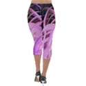 Purple Fractal Artwork Feather Lightweight Velour Capri Leggings  View2