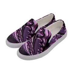 Purple Fractal Flowing Fantasy Women s Canvas Slip Ons by Pakrebo