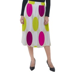 Polka Dots Spots Pattern Seamless Classic Velour Midi Skirt  by Pakrebo