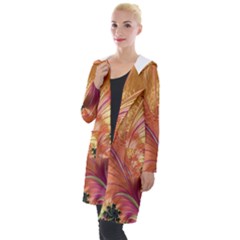 Fractal Feather Artwork Art Hooded Pocket Cardigan by Pakrebo