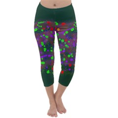 Colors Abstract Capri Winter Leggings  by PurpleDuckyDesigns