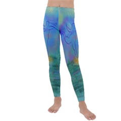 Power Of 3 Kids  Lightweight Velour Leggings by PurpleDuckyDesigns