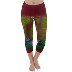 Trees Capri Winter Leggings  by PurpleDuckyDesigns