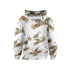 Pattern Dragonfly Background Kids  Pullover Hoodie by Pakrebo