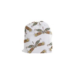 Pattern Dragonfly Background Drawstring Pouch (xs) by Pakrebo