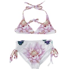 Abstract Transparent Image Flower Kids  Classic Bikini Set by Pakrebo