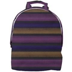 Stripes Pink Yellow Purple Grey Mini Full Print Backpack by BrightVibesDesign