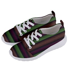 Stripes Green Brown Pink Grey Women s Lightweight Sports Shoes by BrightVibesDesign