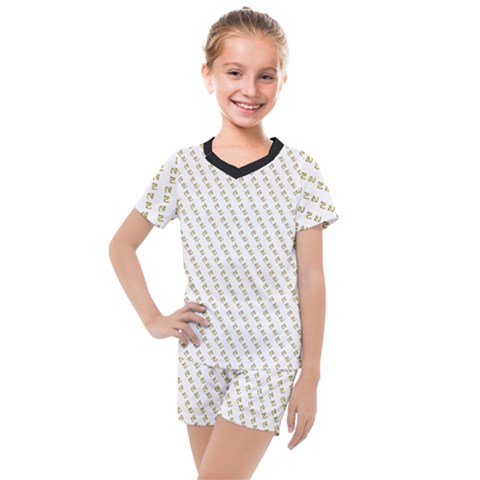 No Step On Snek Pattern White Background Meme Kids  Mesh Tee And Shorts Set by snek