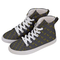 No Step On Snek Pattern Charcoal Dark Gray Background Meme Women s Hi-top Skate Sneakers by snek