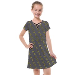 No Step On Snek Pattern Charcoal Dark Gray Background Meme Kids  Cross Web Dress by snek