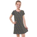 No Step On Snek Pattern Charcoal Dark Gray background Meme Kids  Cross Web Dress View1