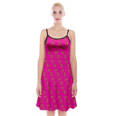 No Step On Snek Pattern Pink Background Meme Spaghetti Strap Velvet Dress by snek