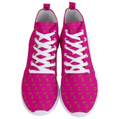 No Step On Snek Pattern Pink Background Meme Men s Lightweight High Top Sneakers by snek