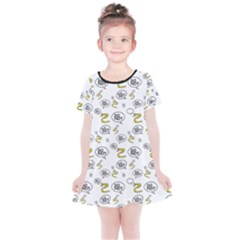 No Step On Snek Do Not Bubble Speech Pattern White Background Meme Kids  Simple Cotton Dress by snek