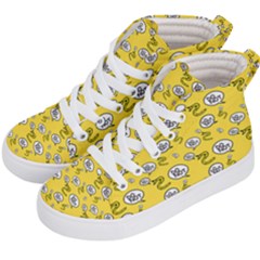 No Step On Snek Do Not Bubble Speech Pattern Yellow Background Meme Kids  Hi-top Skate Sneakers by snek