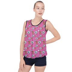 No Step On Snek Do Not Bubble Speech Pattern Pink Background Meme Bubble Hem Chiffon Tank Top by snek