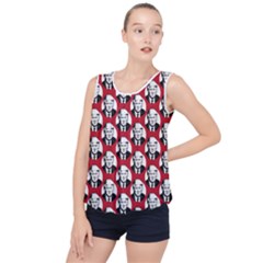 Trump Retro Face Pattern Maga Red Us Patriot Bubble Hem Chiffon Tank Top by snek