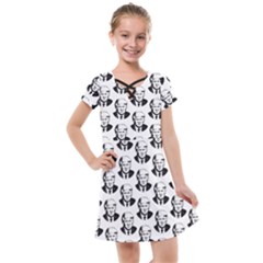 Trump Retro Face Pattern Maga Black And White Us Patriot Kids  Cross Web Dress by snek