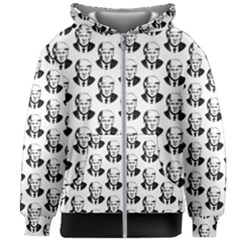 Trump Retro Face Pattern Maga Black And White Us Patriot Kids  Zipper Hoodie Without Drawstring by snek