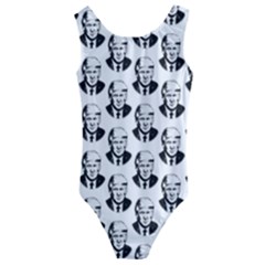 Trump Retro Face Pattern Maga Black And White Us Patriot Kids  Cut-out Back One Piece Swimsuit by snek