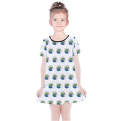 Apu Apustaja With Banana Phone Wall Eyed Pepe The Frog Pattern Kekistan Kids  Simple Cotton Dress by snek