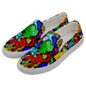 Graffiti abstract with colorful tubes and biology artery theme Men s Canvas Slip Ons View2
