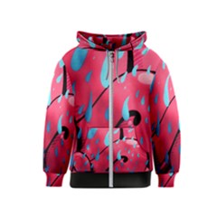 Graffiti Watermelon Pink With Light Blue Drops Retro Kids  Zipper Hoodie by genx