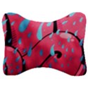 Graffiti watermelon pink with light blue drops retro Velour Seat Head Rest Cushion View1