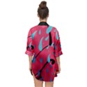 Graffiti watermelon pink with light blue drops retro Open Front Chiffon Kimono View2