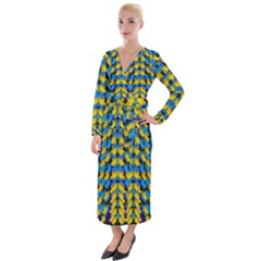 Flowers Coming From Above Ornate Decorative Velvet Maxi Wrap Dress by pepitasart