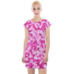 Standard Pink Camouflage Army Military Girl Funny Pattern Cap Sleeve Bodycon Dress by snek