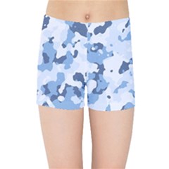 Standard Light Blue Camouflage Army Military Kids  Sports Shorts by snek