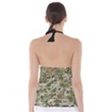 Wood camouflage military army green khaki pattern Babydoll Tankini Top View2