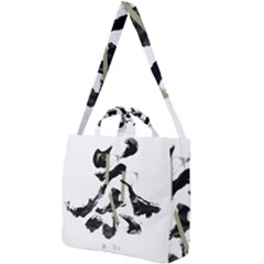 Tea Calligraphy Square Shoulder Tote Bag by EMWdesign