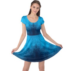 Deep Ocean Cap Sleeve Dress by LoolyElzayat