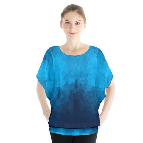 Deep Ocean Batwing Chiffon Blouse by LoolyElzayat