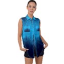 Deep Ocean Sleeveless Chiffon Button Shirt View1