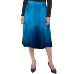 Deep Ocean Classic Velour Midi Skirt  by LoolyElzayat