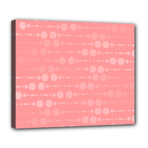 Background Polka Dots Pink Deluxe Canvas 24  X 20  (stretched) by Mariart