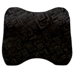 Black Rectangle Wallpaper Grey Velour Head Support Cushion by Mariart