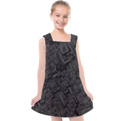 Black Rectangle Wallpaper Grey Kids  Cross Back Dress by Mariart