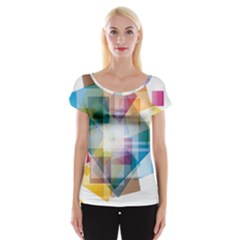 Abstract Background Cap Sleeve Top by Mariart