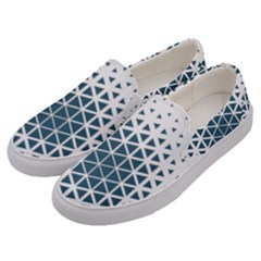 Business Blue Triangular Pattern Men s Canvas Slip Ons by Mariart