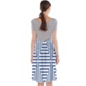 Geometric Shapes Stripes Blue Midi Beach Skirt View2