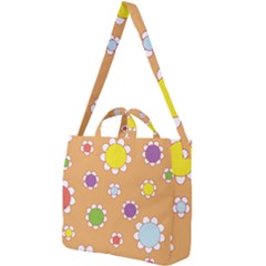 Floral Flowers Retro Square Shoulder Tote Bag by Mariart