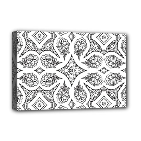 Mandala Line Art Deluxe Canvas 18  X 12  (stretched) by Mariart